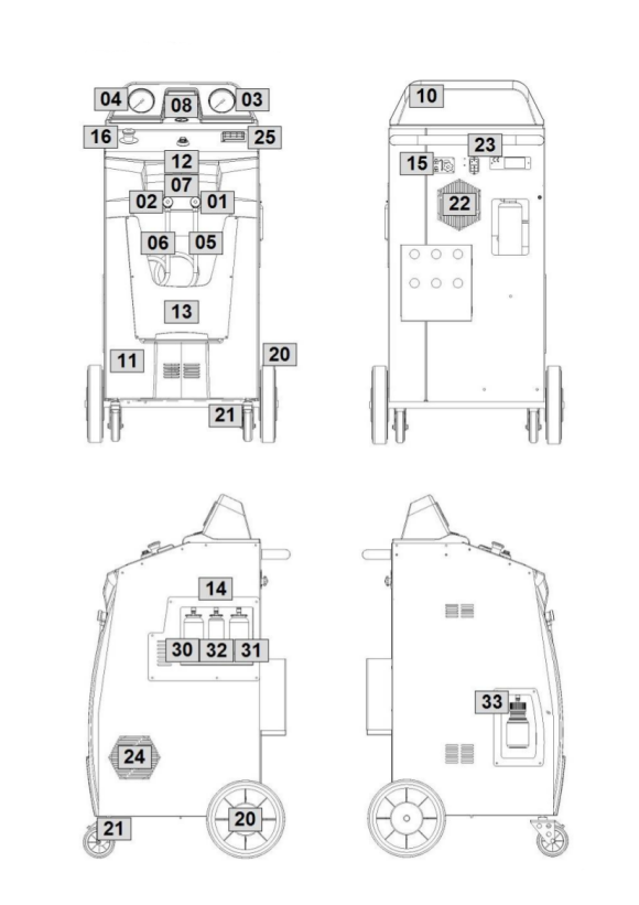 exploded drawing service unit